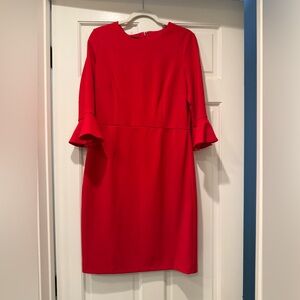 Donna Morgan Red Bell-Sleeve Sheath Dress